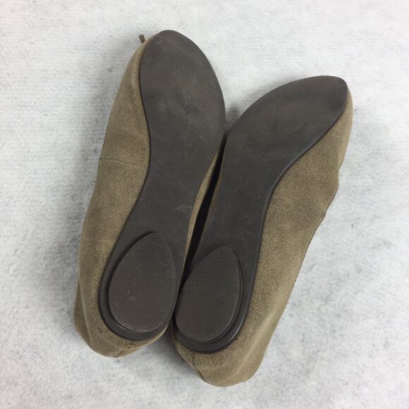 Matisse Columbus Leather Pom Pom Toe Ballet Flats Size 10 Tan Tasseled Slip On - Picture 4 of 8